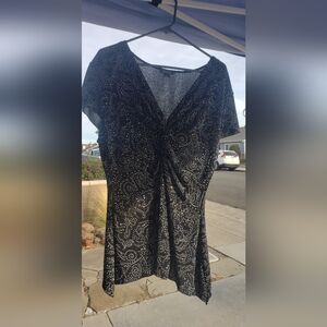 Silver and Black beaded top